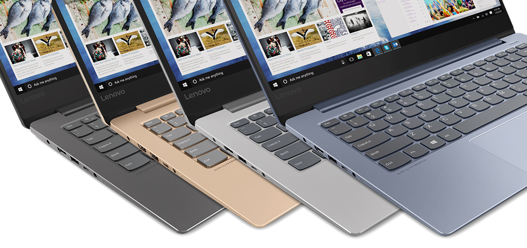 У продажу можна знайти ноутбуки темно-сірого, сріблястого, золотого та блакитного кольорів